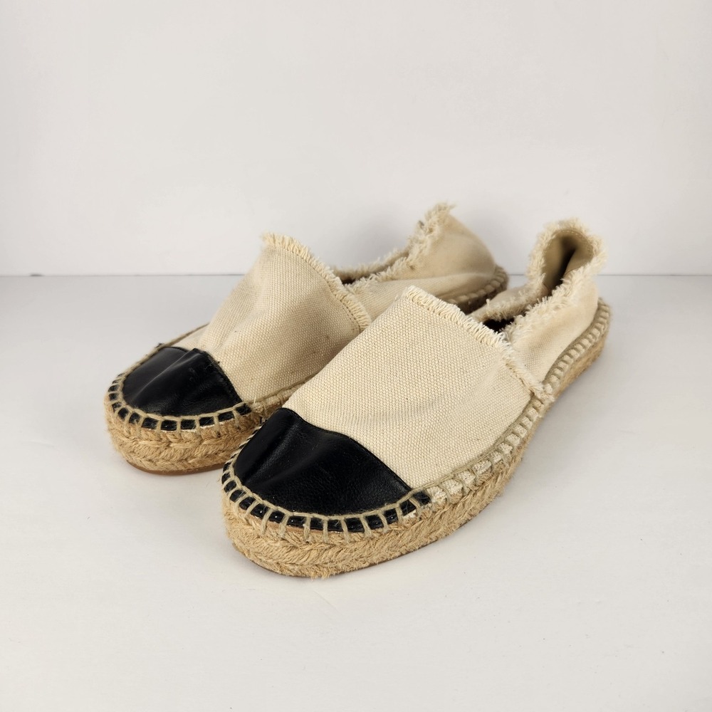 Aldo Canvas Women's‎ Casual Comfy Flat Espadrilles Beige/Black Size 9